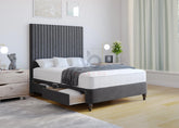 Malia Divan Bed on Wooden Legs With Luxury Headboard Vizbeds