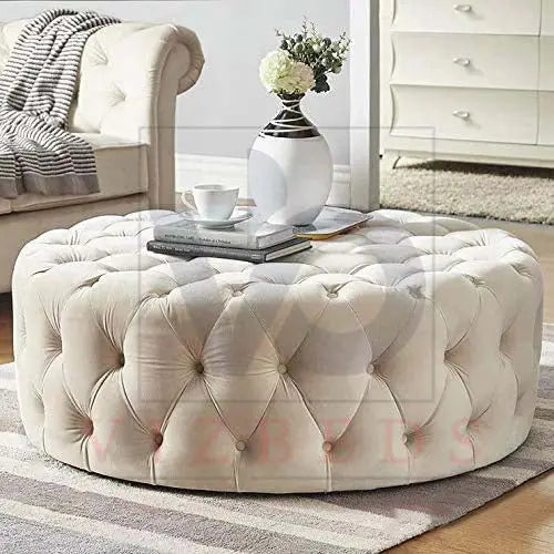 Luxury Round Coffee Table Foot Stool Vizbeds