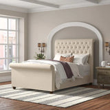 Madox Upholstered Sleigh Bed Frame Vizbeds