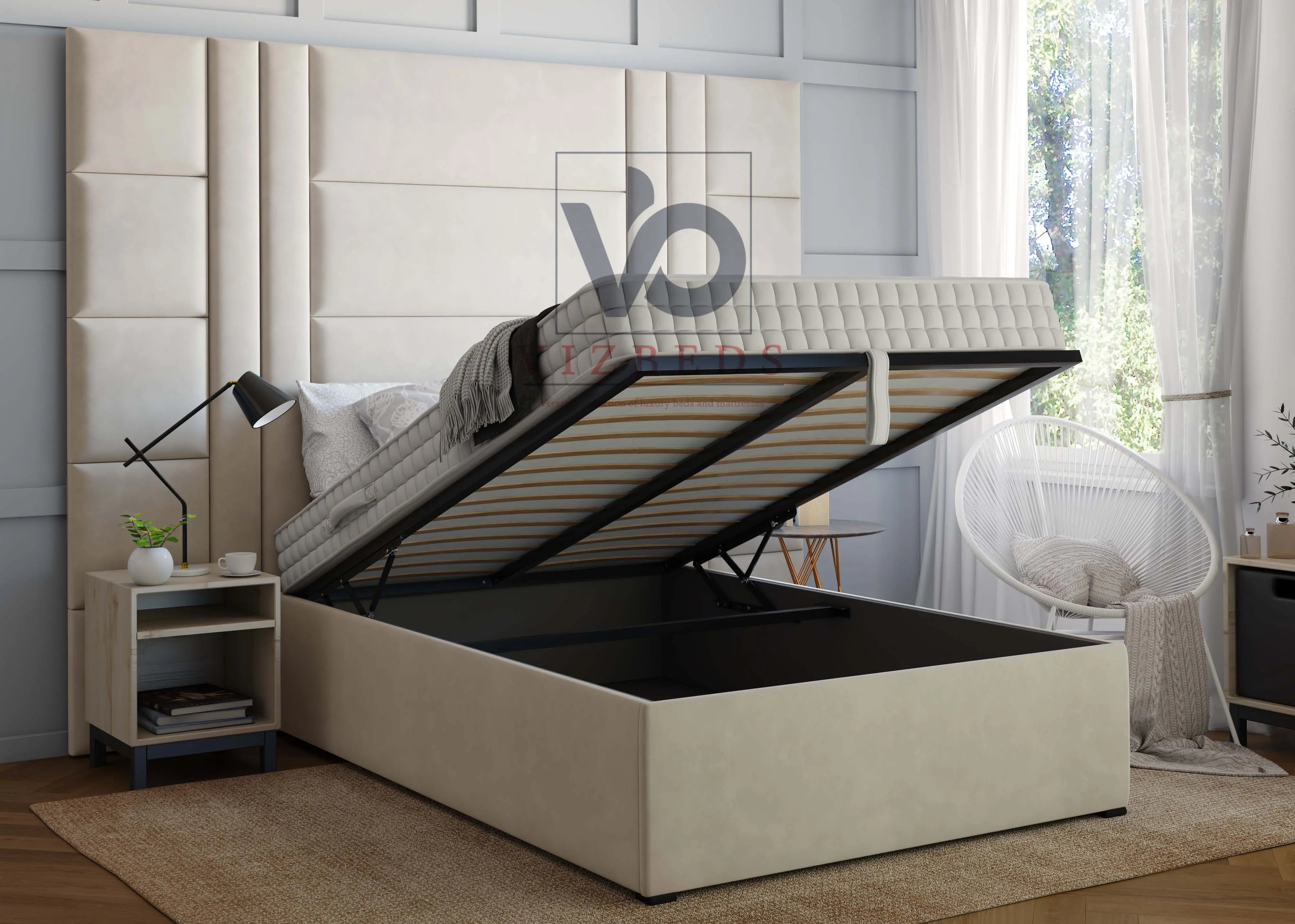 Aberdeen Luxury Bed With Extended Headboard Vizbeds