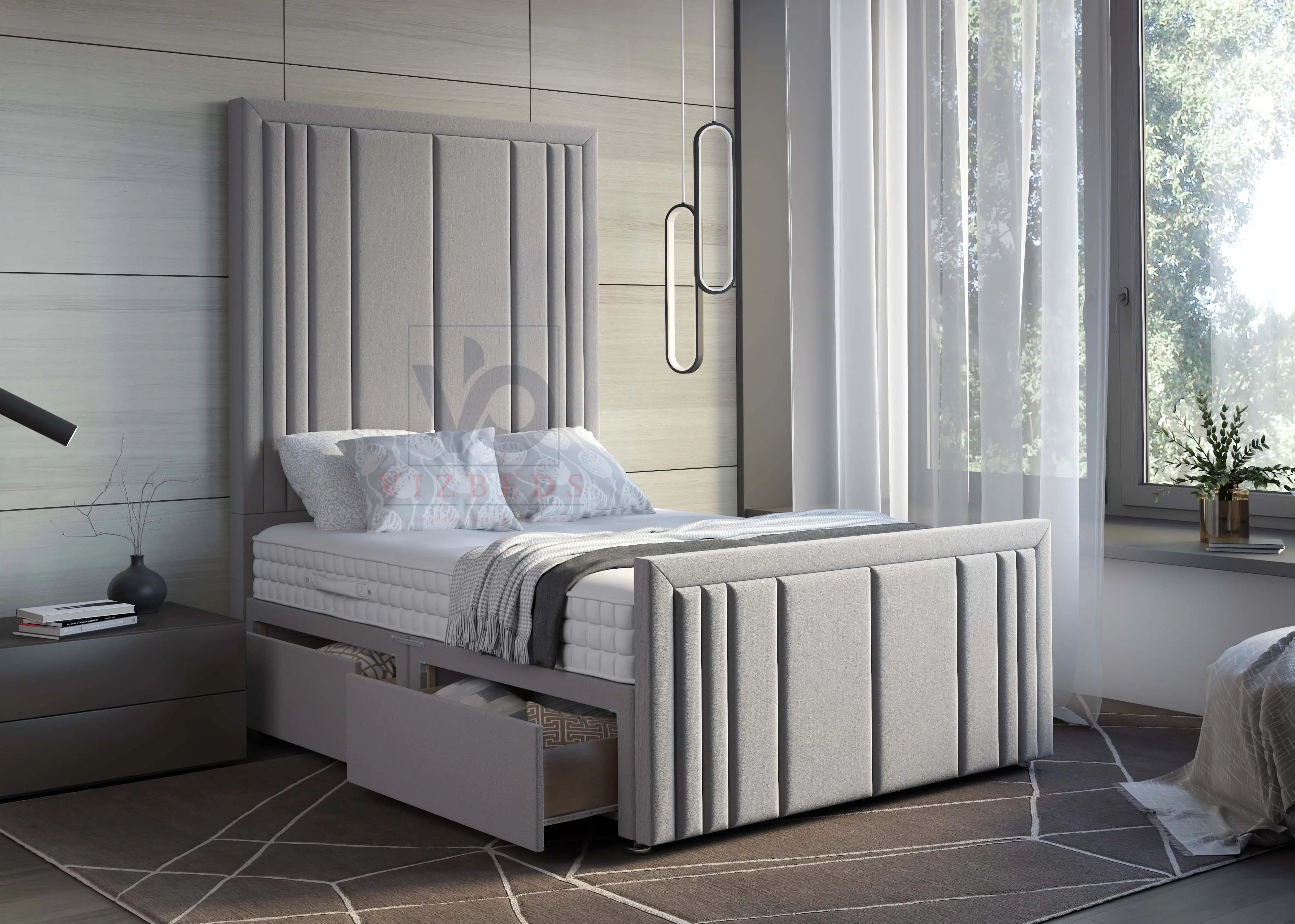 Durham Luxury Bed With Extended Headboard Vizbeds