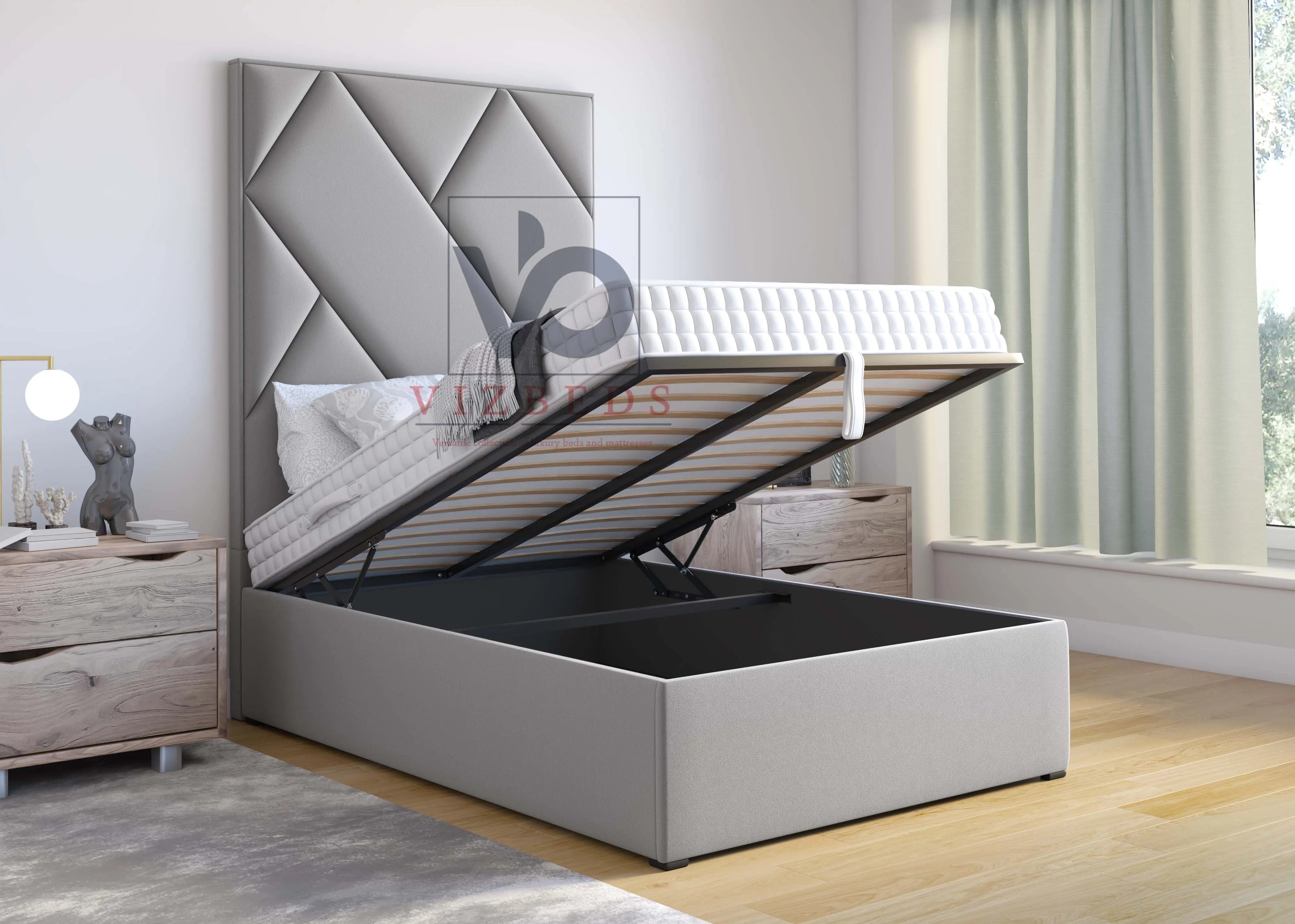 HipHop Luxury Bed With Extended Headboard Vizbeds