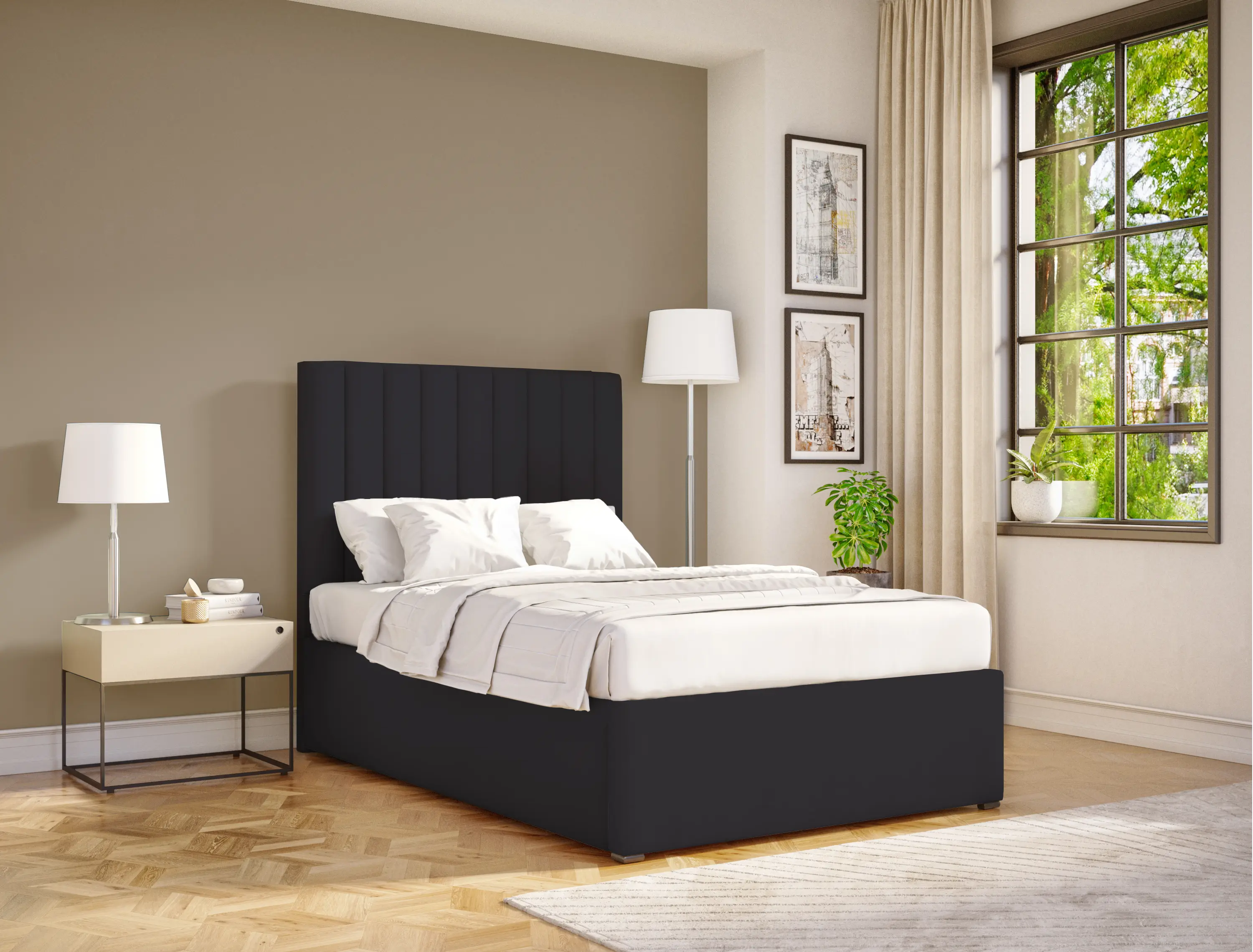 Bella Upholstered Ottoman Bed Frame Vizbeds