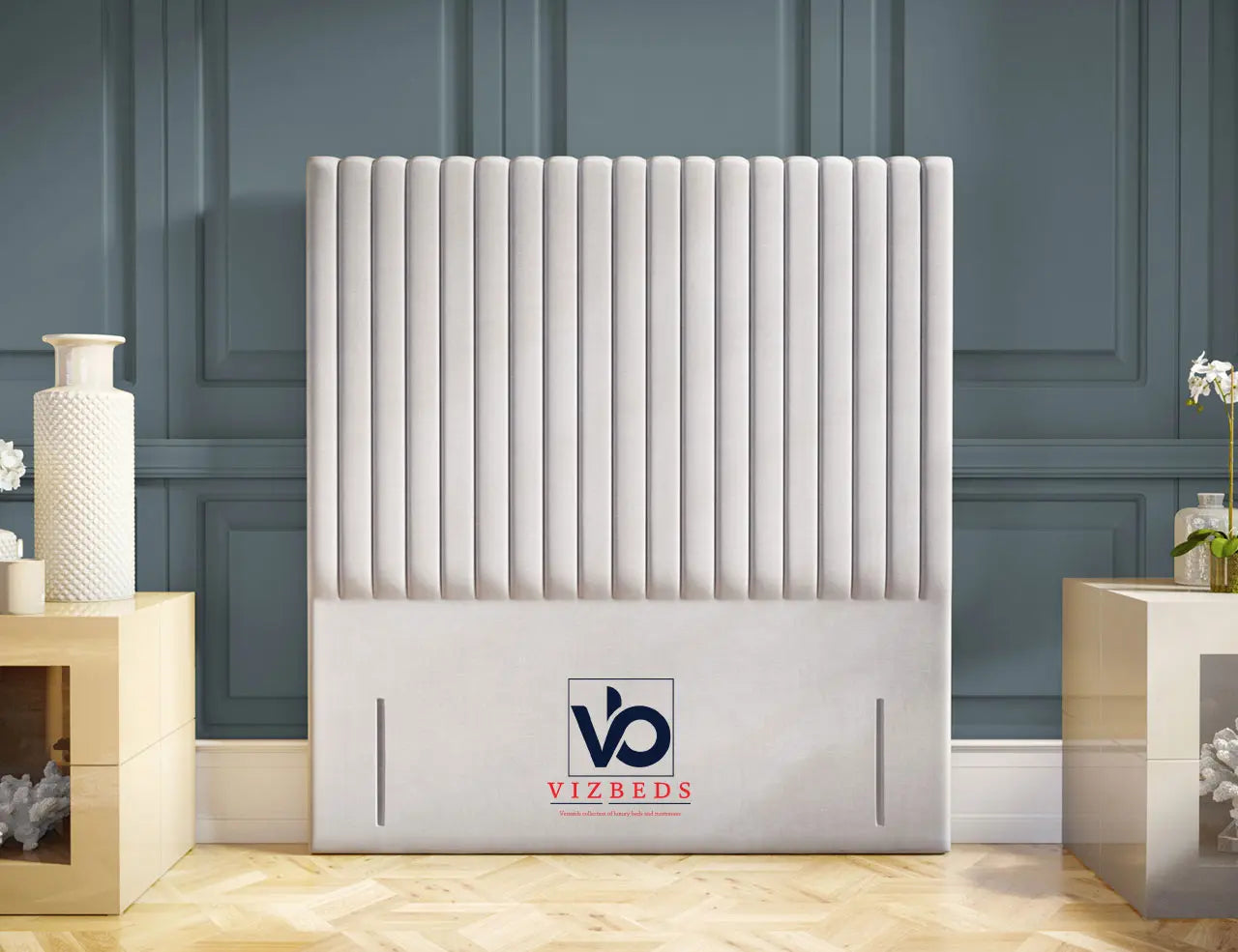 Luxury Alexis Ottoman Storage Divan Bed With Luxury Headboard Vizbeds