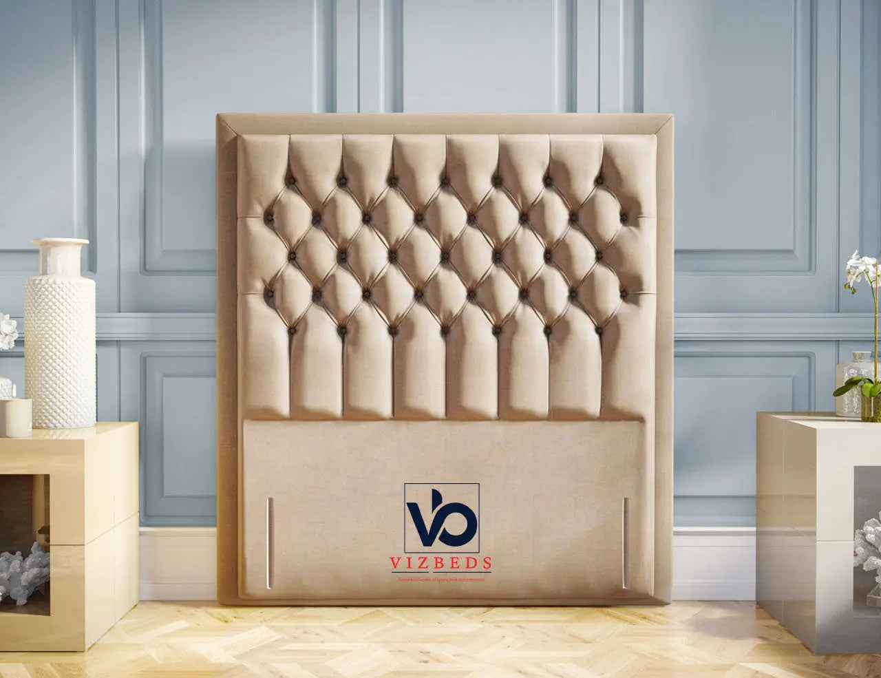 Chesterfield Designer Floor Standing Headboard Vizbeds