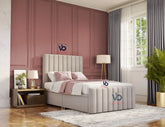 Luxury Lucene Panel Storage Ottoman Divan Bed With Luxury Headboard Vizbeds