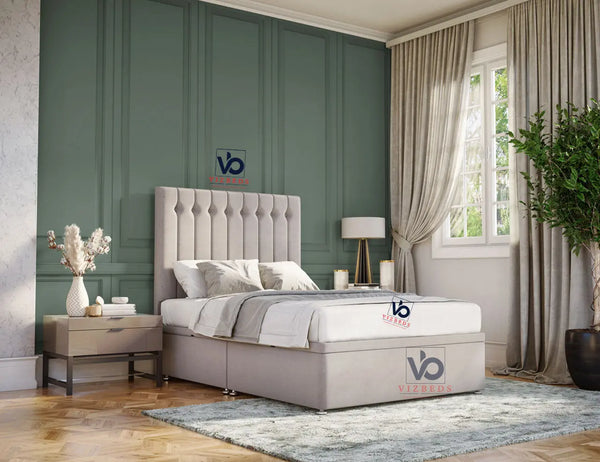 Starla Ottoman Storage Divan Bed With Luxury Headboard Free