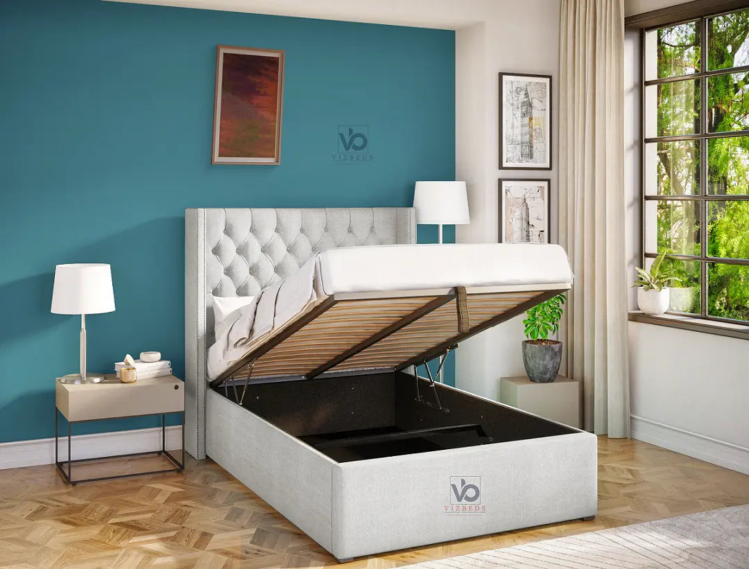 Twixin Winged Ottoman Bed Frame Vizbeds Twixin Winged Ottoman Bed Frame Vizbeds