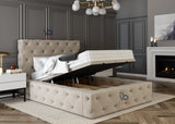 Tufted Chesterfield Ottoman  Bed With Headboard Vizbeds