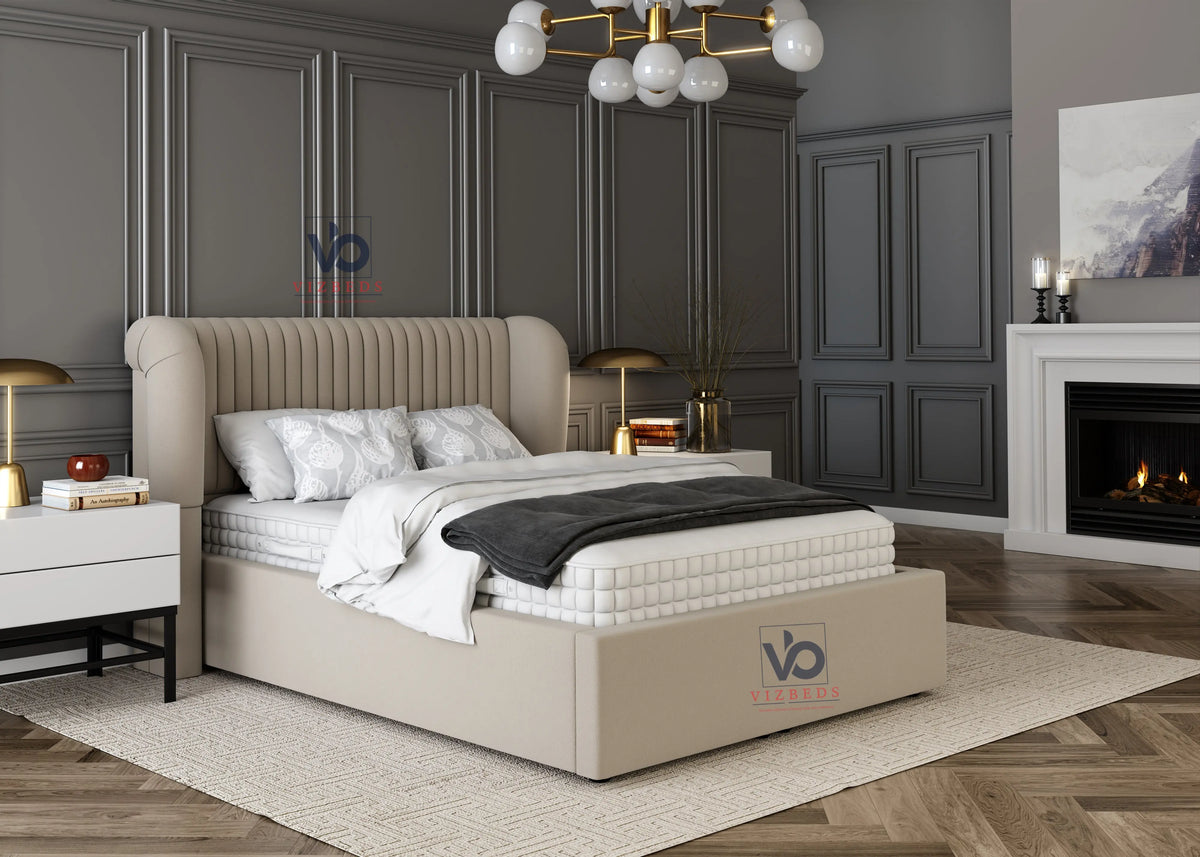 The Premium Inn Luxury Malia Bed Frame With Luxury Headboard Vizbeds