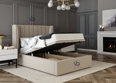 Nova Wing Panel Ottoman  Bed With Luxury Headboard Vizbeds