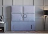 Lilac Divan Bed Set With Luxury Headboard Vizbeds