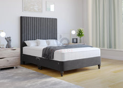 Malia Divan Bed on Wooden Legs With Luxury Headboard Vizbeds