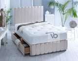 020- Benissa Divan Bed + Luxury Tall 54" Floor Standing Headboard
