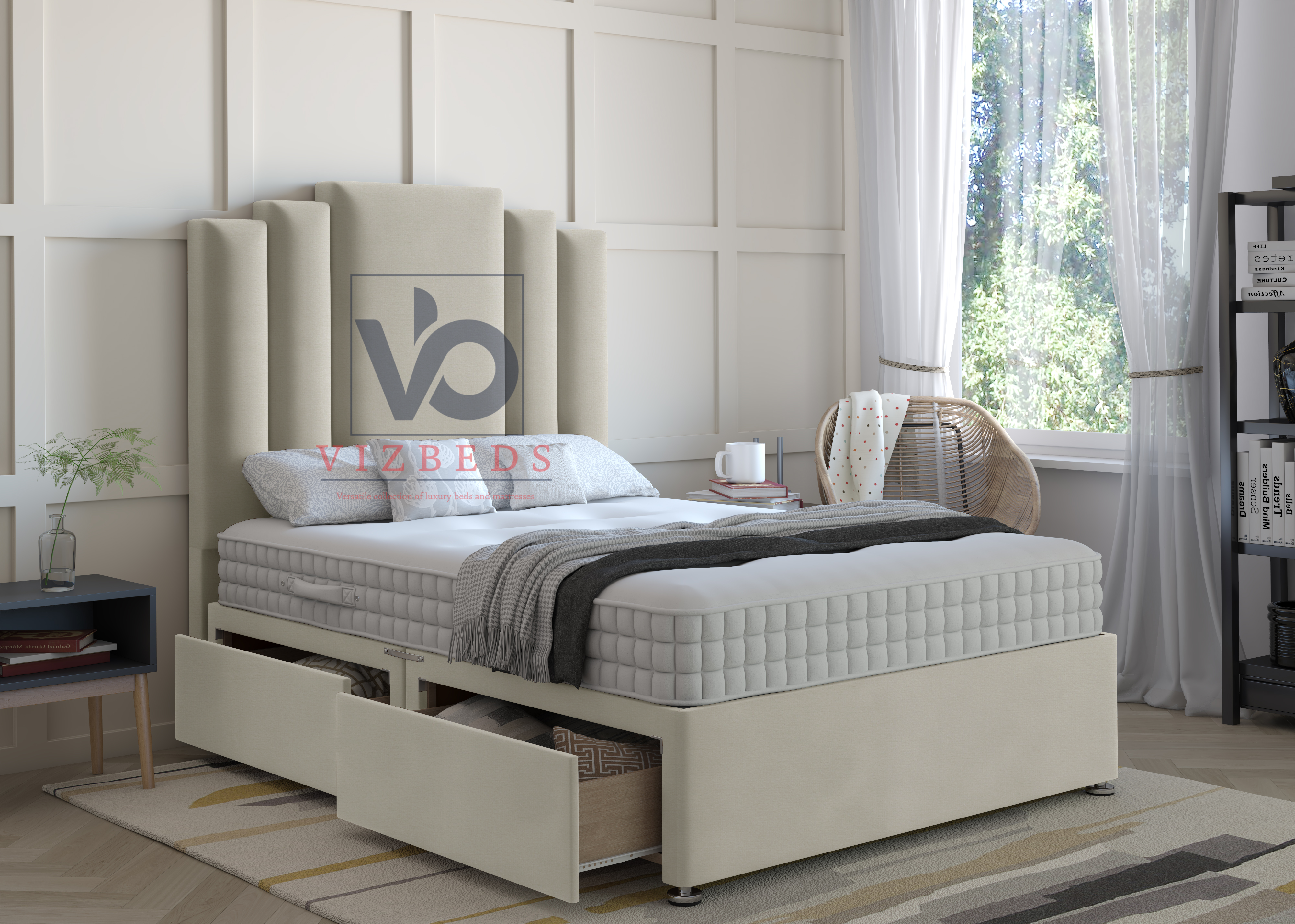 Arizona Divan Bed Set With Luxury Headboard