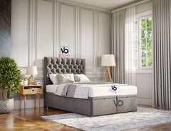 Salvia  Chesterfield Ottoman Storage Divan Bed With Luxury Headboard Vizbeds
