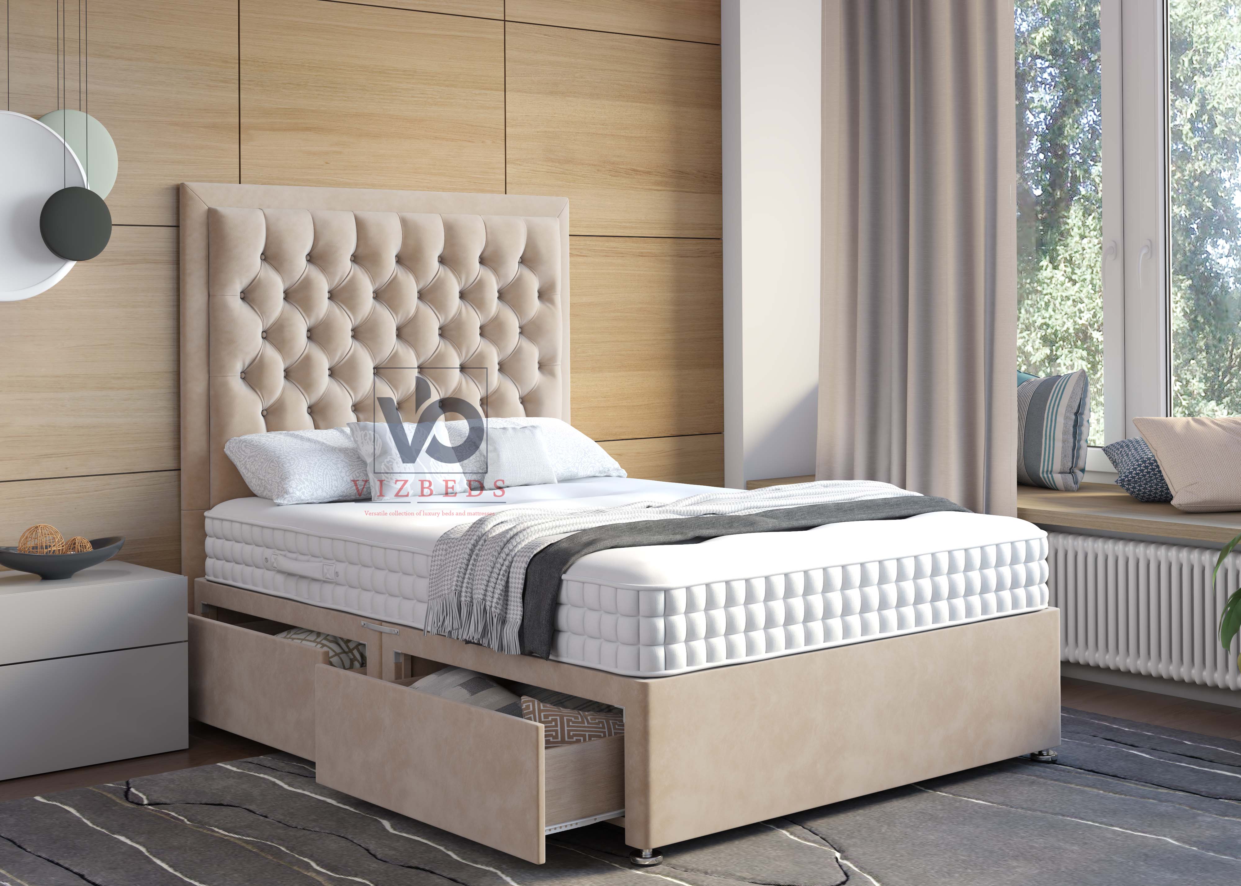 Alicante Divan Bed Set With Luxury Headboard