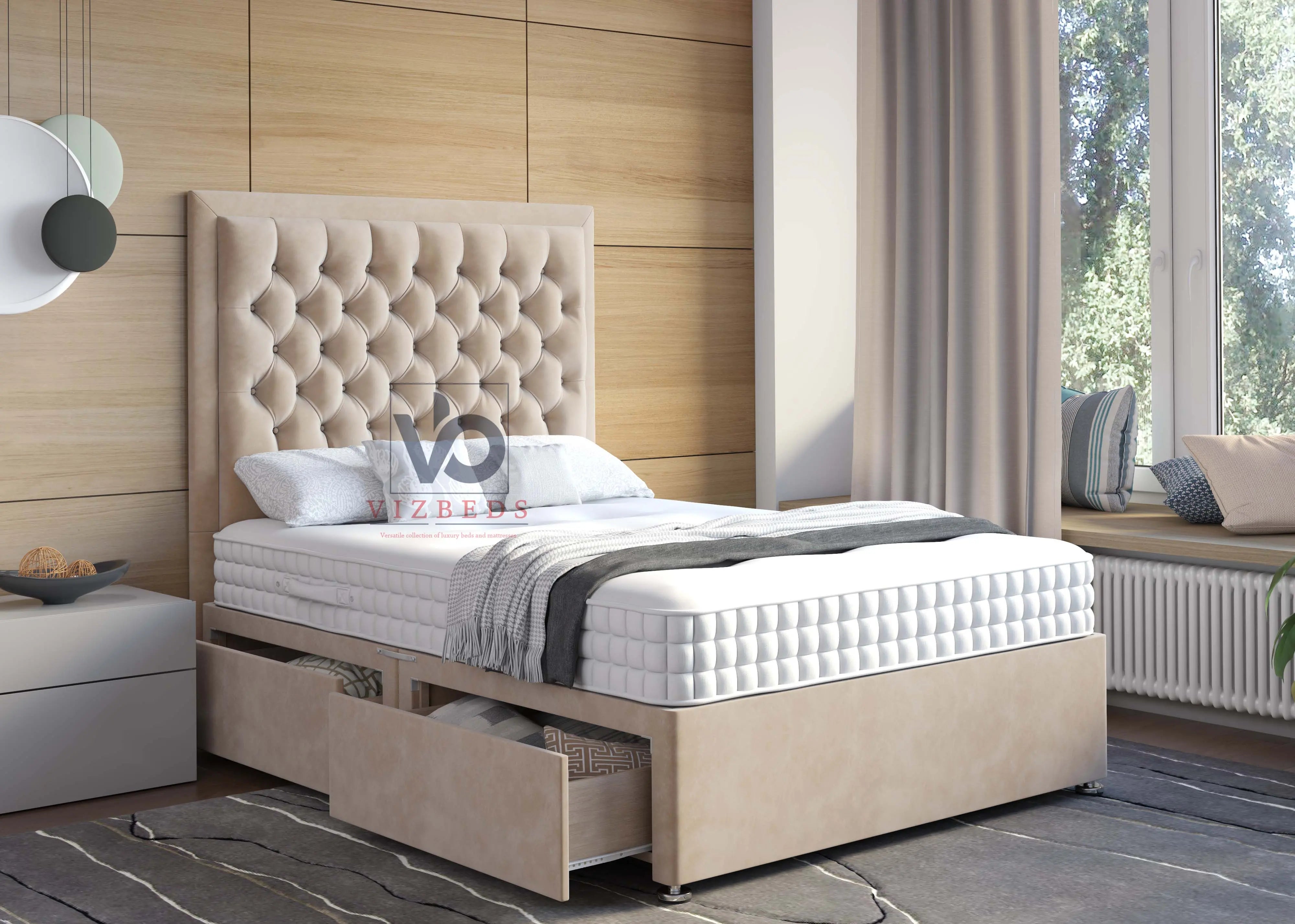 Alicante Divan Bed Set With Luxury Headboard