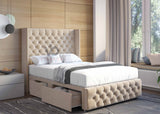 027- Divan Bed With Luxury Tall 54" Floor Standing Headboard