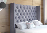 Animone Winged Divan Bed Set With Luxury Headboard