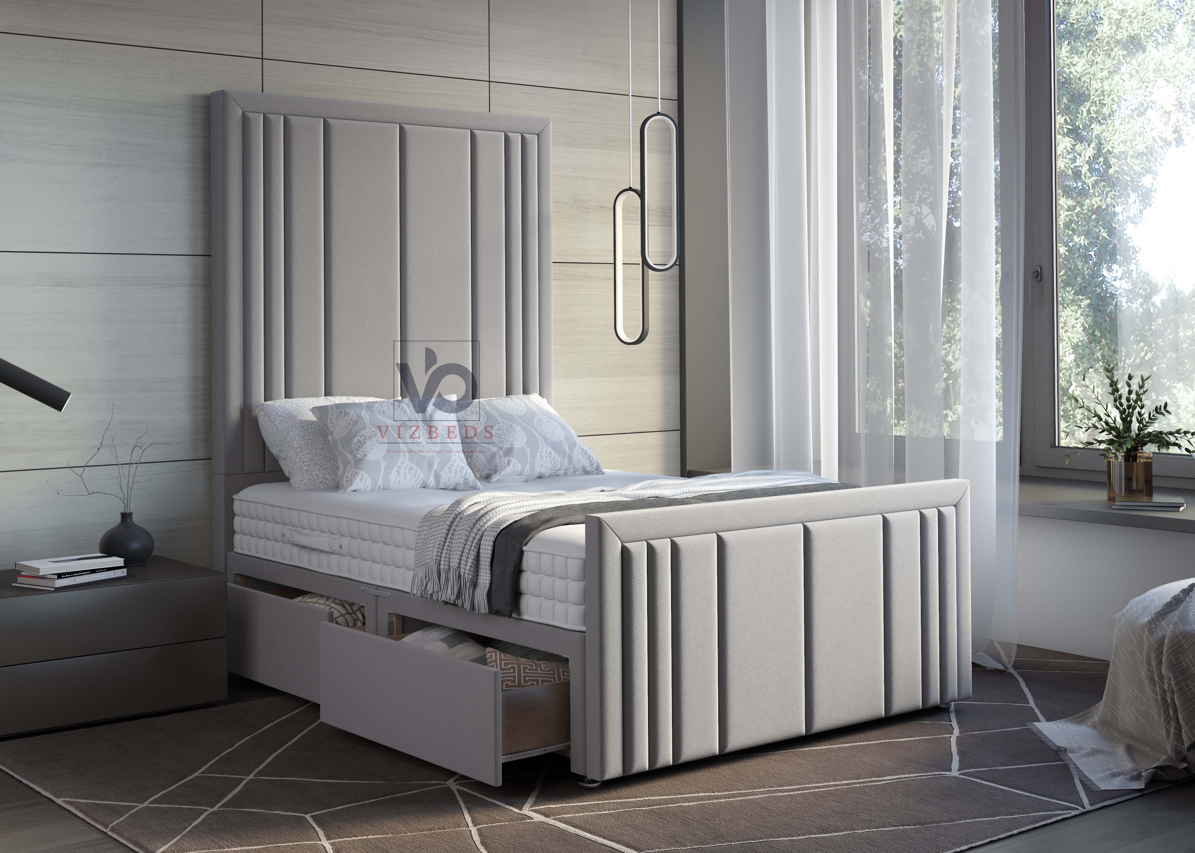 Toledo Divan Bed Set With Luxury Headboard