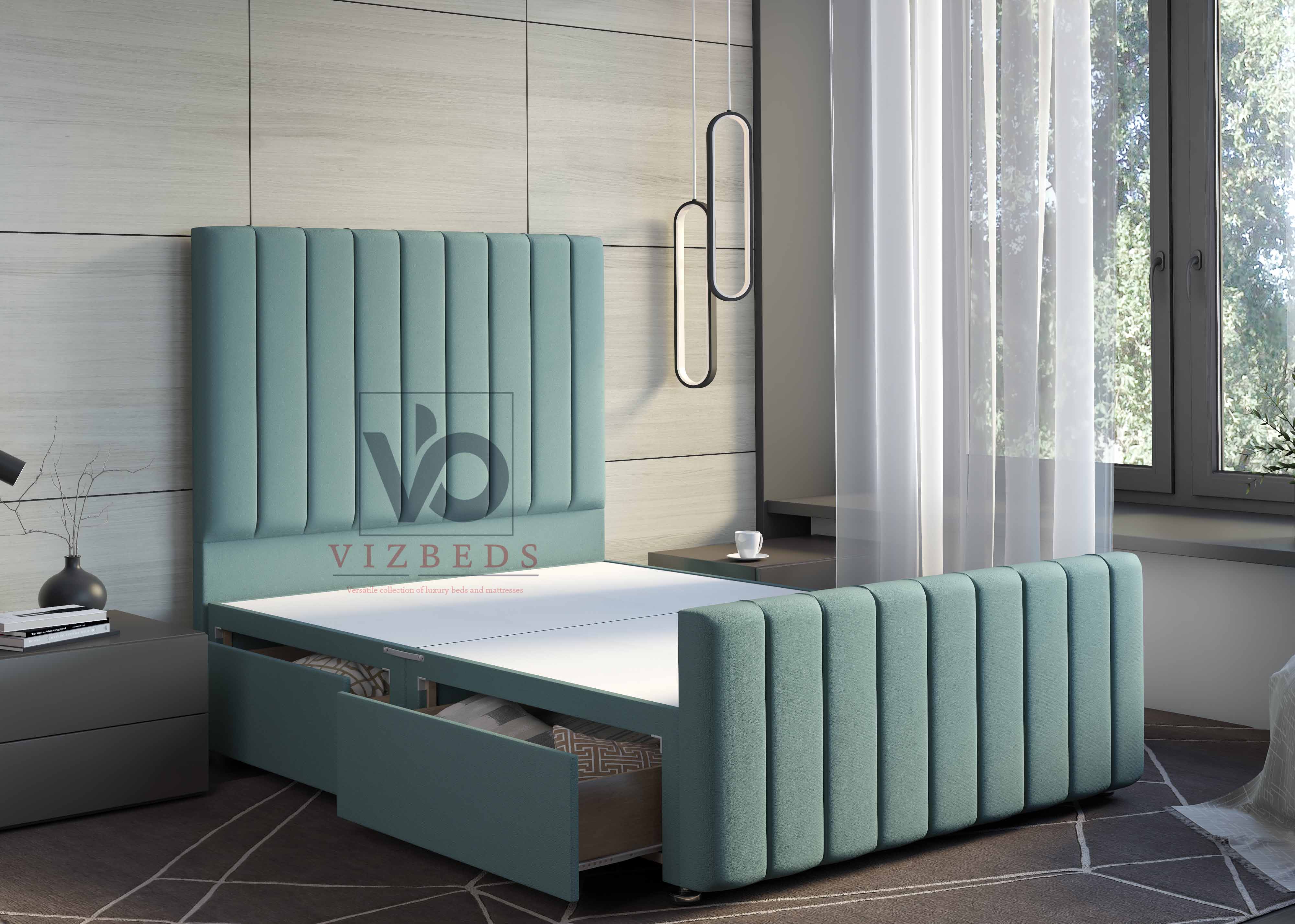 Luxury Lucene Panel Divan Bed Set With Headboard