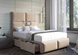 Lilac Designer Divan Bed Set With Luxury Headboard Vizbeds