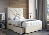 011- Divan Bed With Luxury Tall 54" Floor Standing Headboard