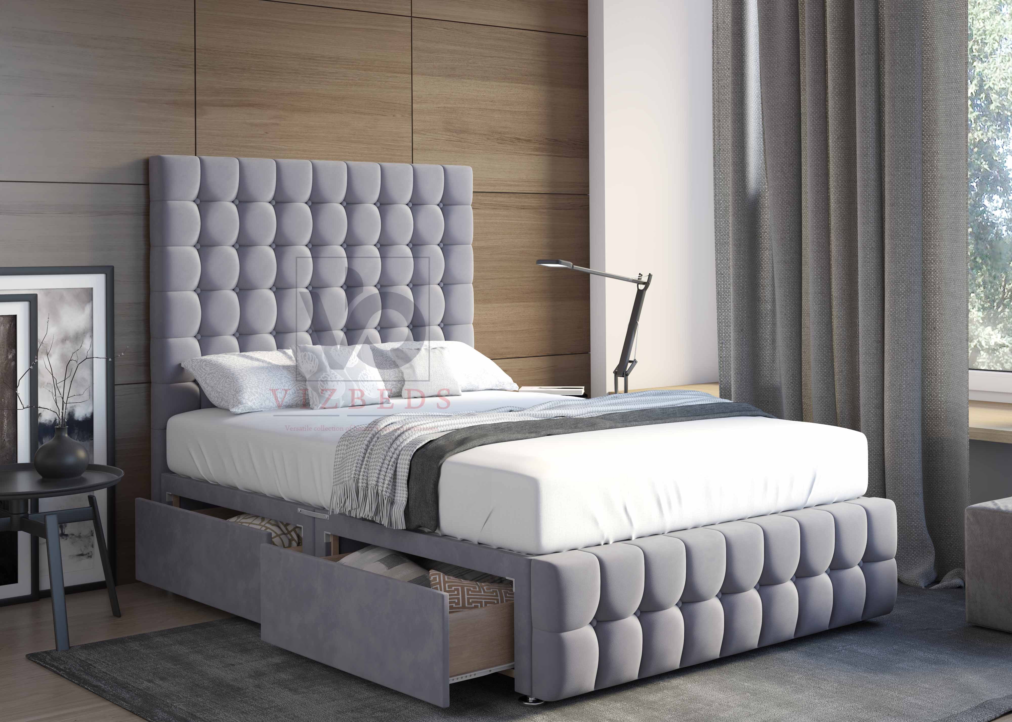 Serenity Designer Divan Bed Set With Luxury Headboard