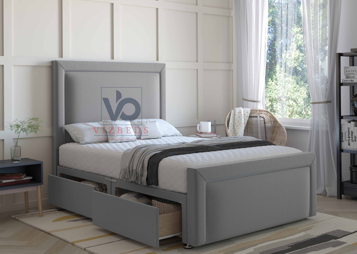 Laurence Divan Bed Set With Luxury Headboard Vizbeds