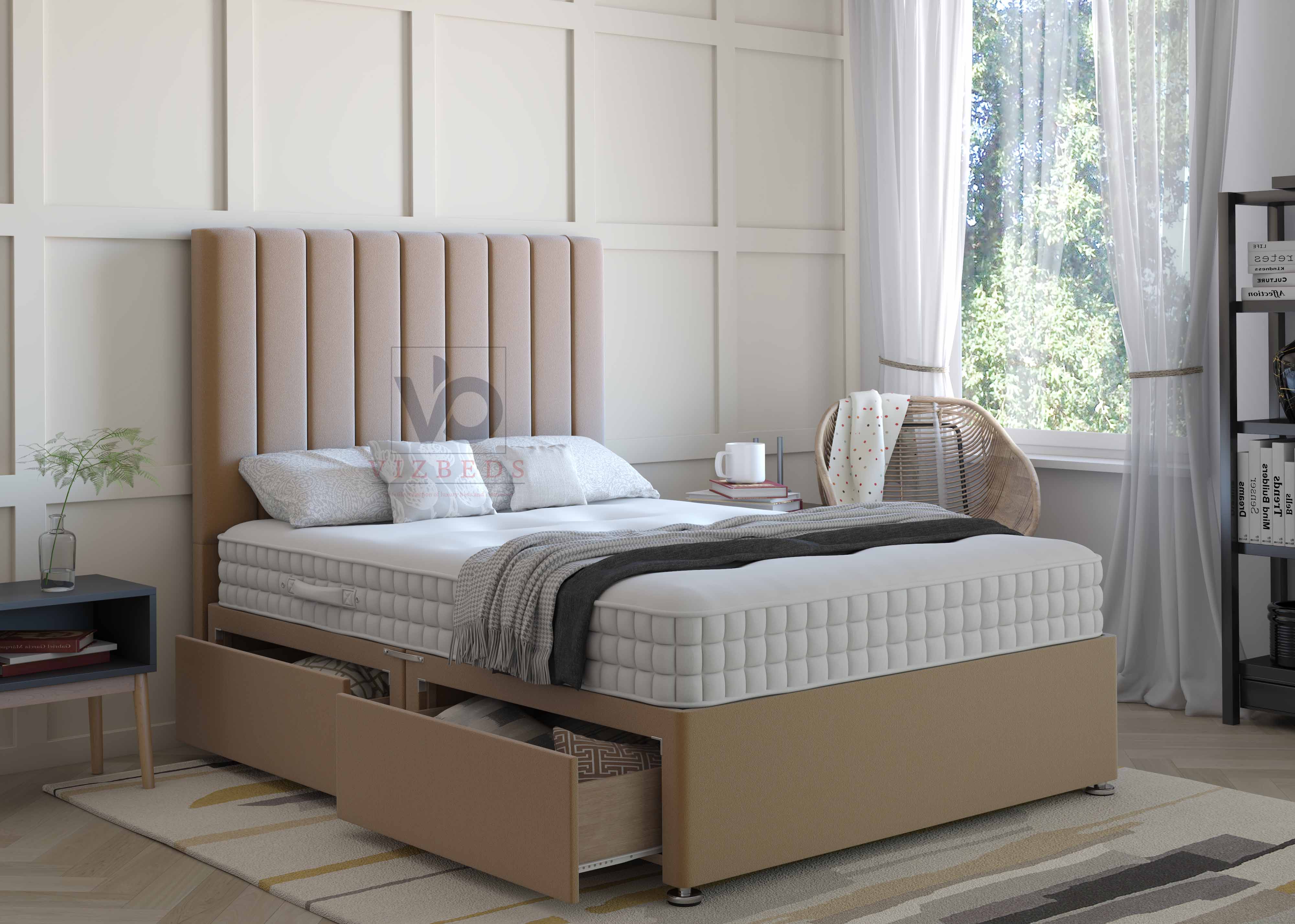 Lucena Divan Bed Set With Luxury Headboard