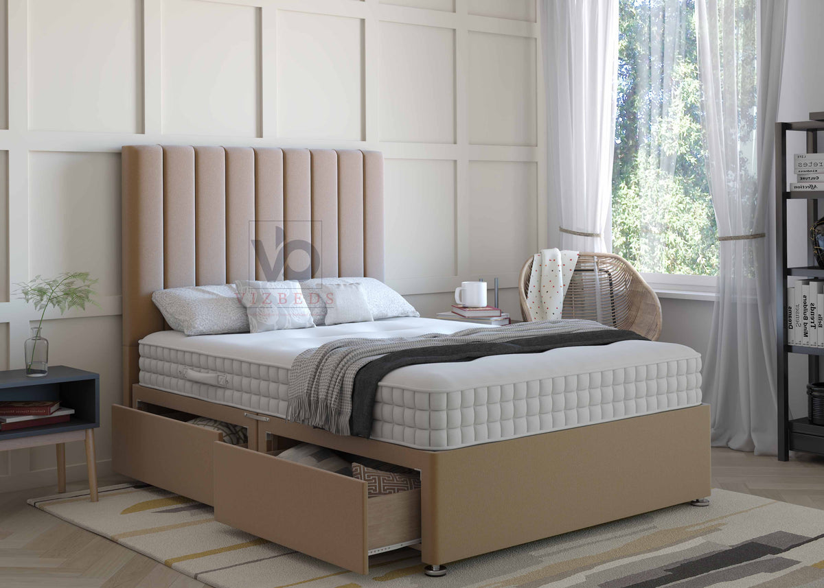 Lucena Best Divan Beds UK With Luxury Headboard - Vizbeds