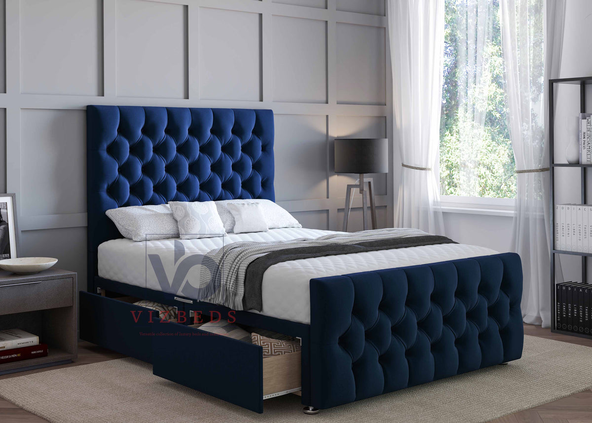 Luxury Salvia Divan Bed Set With Headboard Vizbeds
