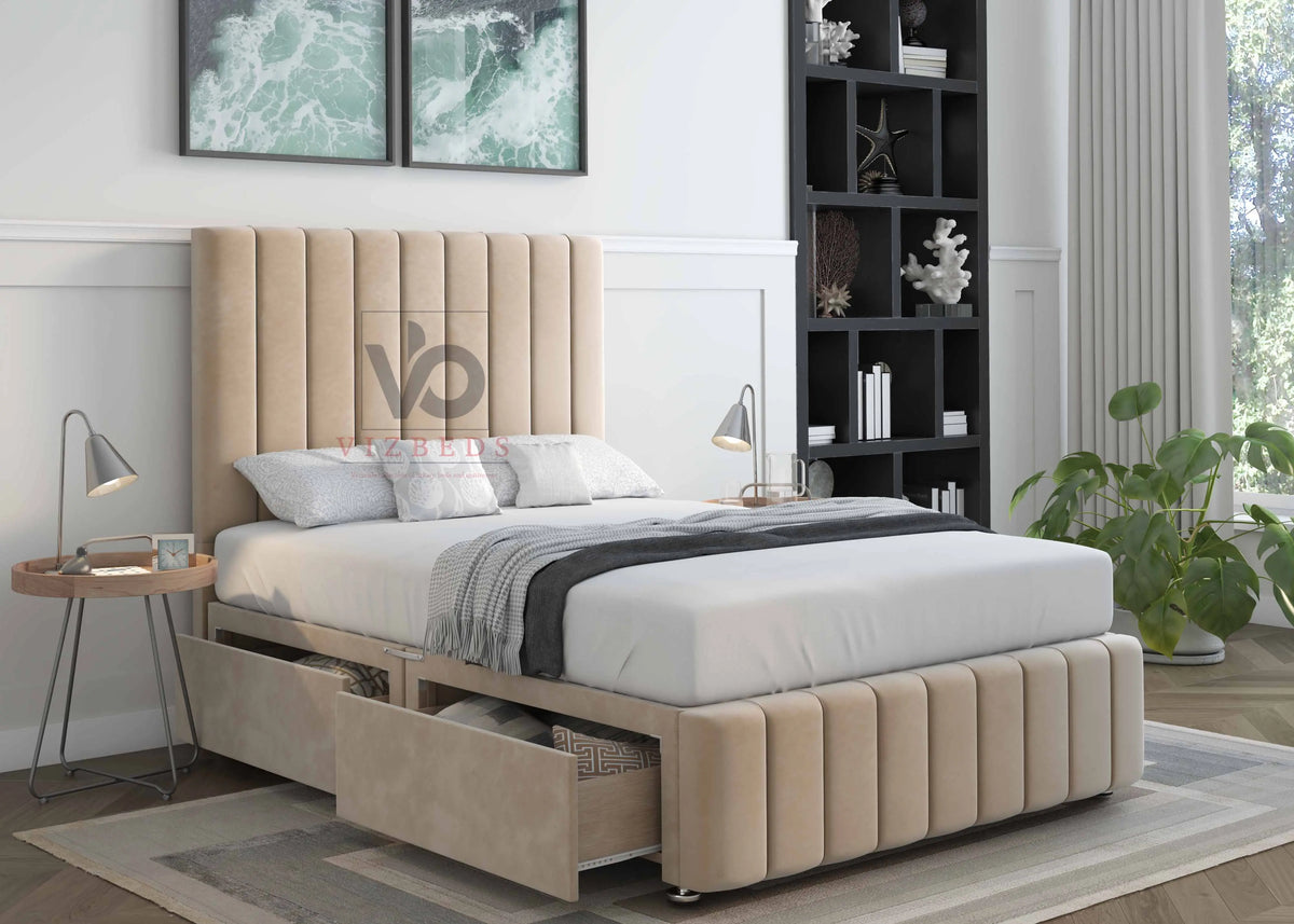 Penrith Divan Bed Set With Luxury Headboard Vizbeds