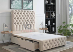 Royal Designer Divan Bed Set With Luxury Headboard Vizbeds