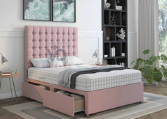 The Grotto Divan Bed Set With Luxury Headboard Vizbeds