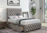 Salvia Designer Divan Bed Set With Luxury Headboard