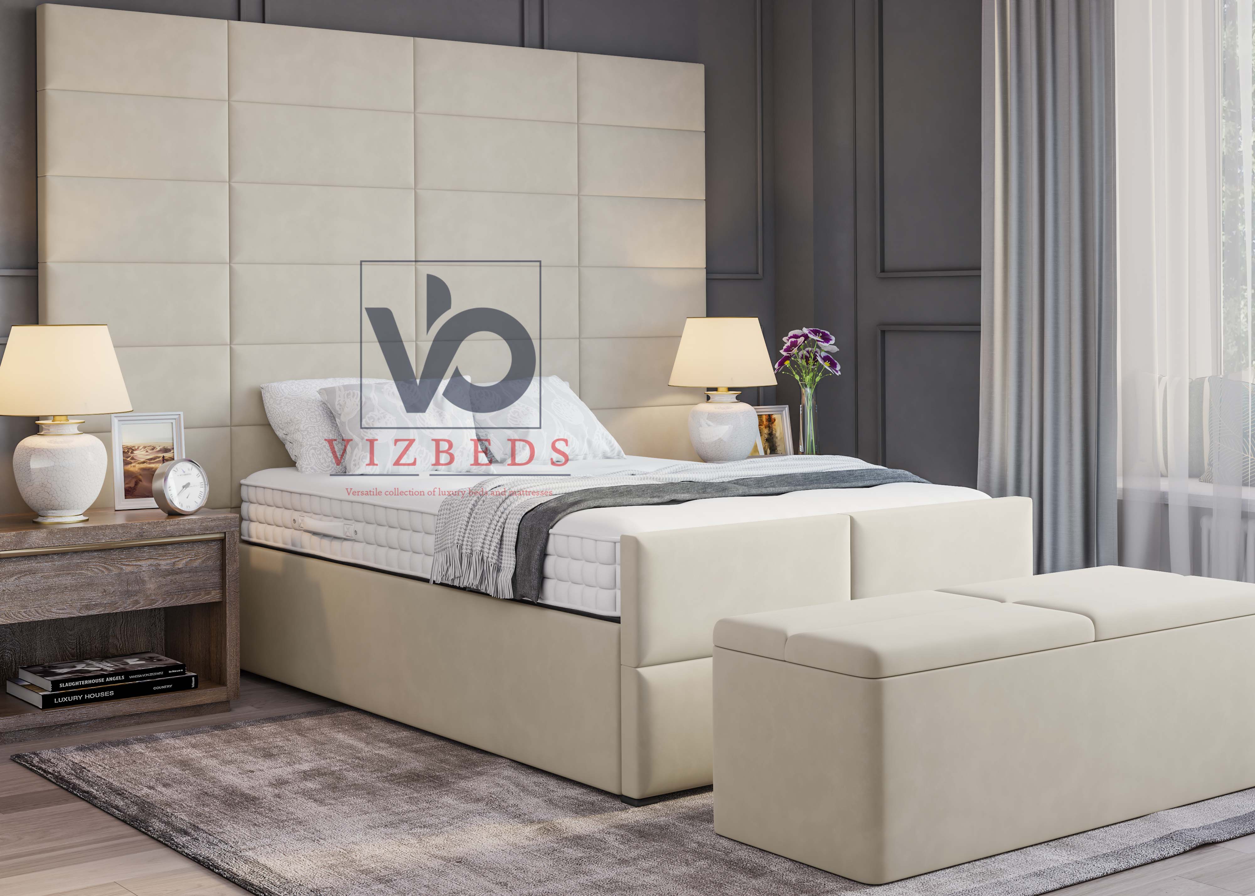 Veila  Luxury Bed With Extended Headboard