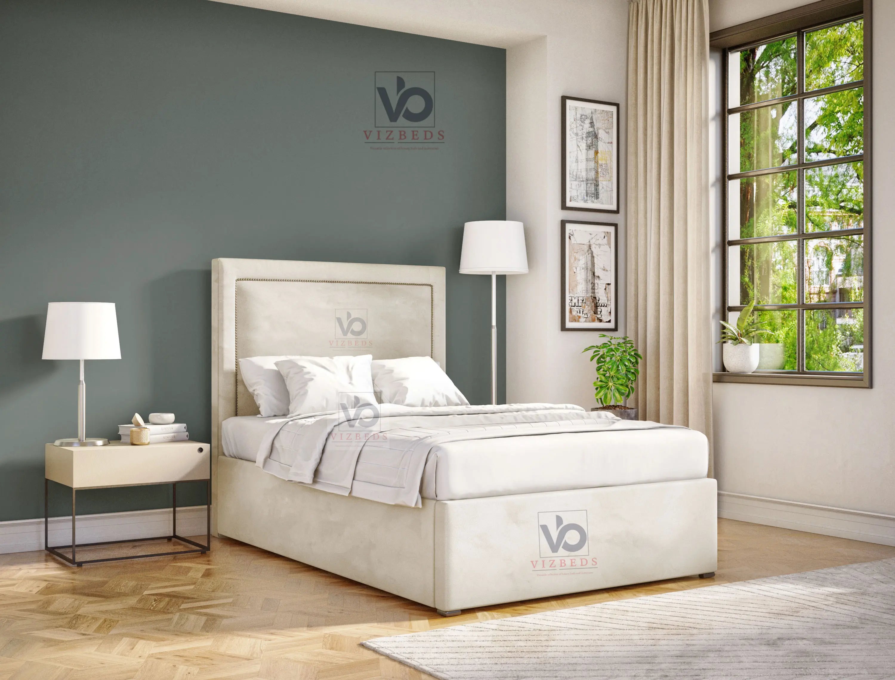 Virage ottoman online upholstered bed frame