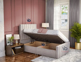 Luxury Lucene  Panel Storage Ottoman Divan Bed With Luxury Headboard Vizbeds