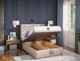Milano Chesterfield Winged Storage Ottoman Divan Bed With Luxury Headboard Vizbeds
