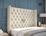 Trance Chesterfield Winged Ottoman Storage Divan Bed With Luxury Headboard Vizbeds