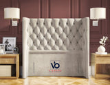 Olender Winged Storage Ottoman Divan Bed With Luxury Headboard Vizbeds