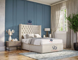 Trance Chesterfield Winged Ottoman Storage Divan Bed With Luxury Headboard
